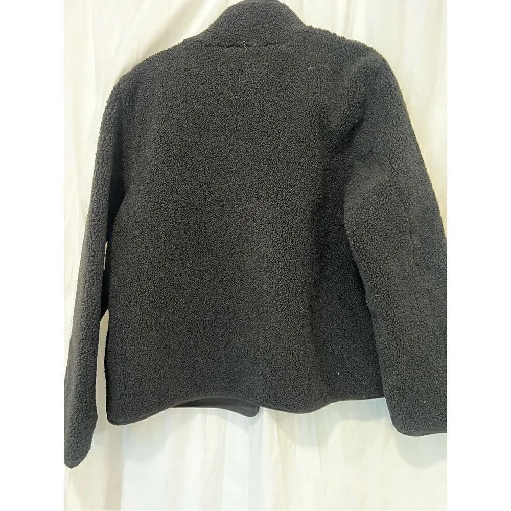 Lauren Ralph Lauren Women's Black Faux Shearling Long Sleeve Jacket Large NWOT